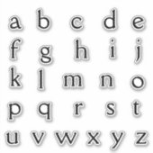 Sticker Lettres alphabétiques monogrammes initiales (Devant)