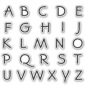 Sticker Lettres alphabétiques monogrammes initiales (Devant)