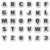 Sticker Lettres alphabétiques monogrammes initiales (Devant)