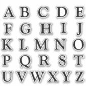 Sticker Lettres alphabétiques monogrammes initiales (Devant)