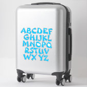 Sticker Lettres bleu clair Mur Alphabet blanc (Sur valise)