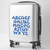 Sticker Lettres bleues Mur Alphabet blanc (Sur valise)