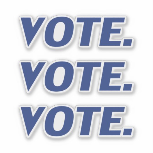 Sticker lettres bleues "vote" - (Devant)