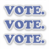 Sticker lettres bleues "vote" - (Devant)