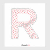 STICKER LETTRES COMPOSÉES DE CŒURS (Feuille)