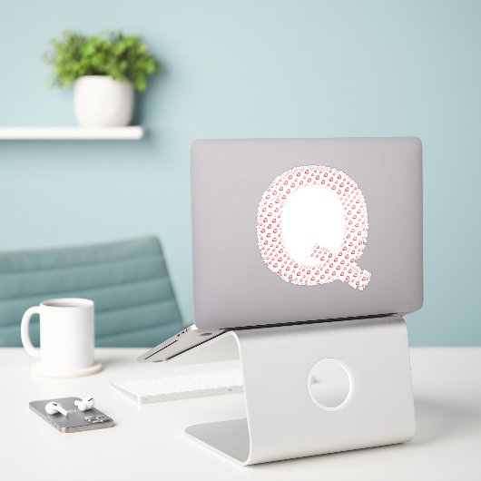 STICKER LETTRES COMPOSÉES DE CŒURS (Ordinateur portable sur le bureau)