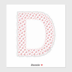 STICKER LETTRES COMPOSÉES DE CŒURS
