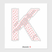 STICKER LETTRES COMPOSÉES DE CŒURS (Feuille)