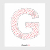 STICKER LETTRES COMPOSÉES DE CŒURS (Feuille)