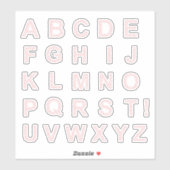 STICKER LETTRES COMPOSÉES DE CŒURS (Feuille)