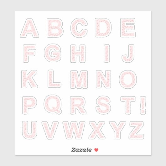 STICKER LETTRES COMPOSÉES DE CŒURS (Feuille)