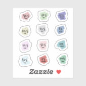 Sticker Lettres coréennes pour Bullet Journal (Feuille)