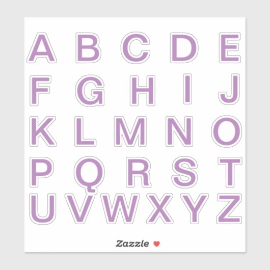 Sticker Lettres de monogramme alphabétique initiales (Feuille)