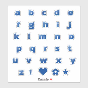 Sticker Lettres de texte de Coque inférieur bleu royal Alp