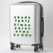 Sticker Lettres de texte en Coque inférieur en noir vert a (Sur valise)