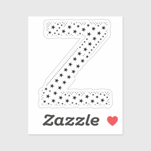 STICKER LETTRES FAITES D'ÉTOILES NOIRES (Feuille)