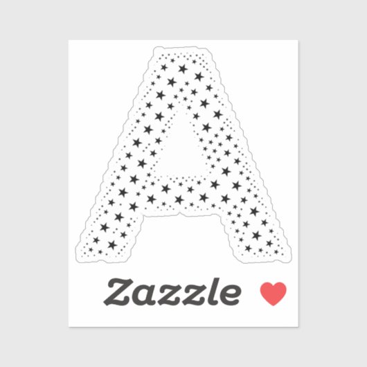 STICKER LETTRES FAITES D'ÉTOILES NOIRES (Feuille)