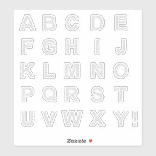 STICKER LETTRES FAITES D'ÉTOILES NOIRES