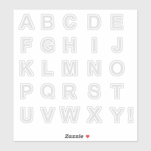 STICKER LETTRES FAITES D'ÉTOILES NOIRES (Feuille)