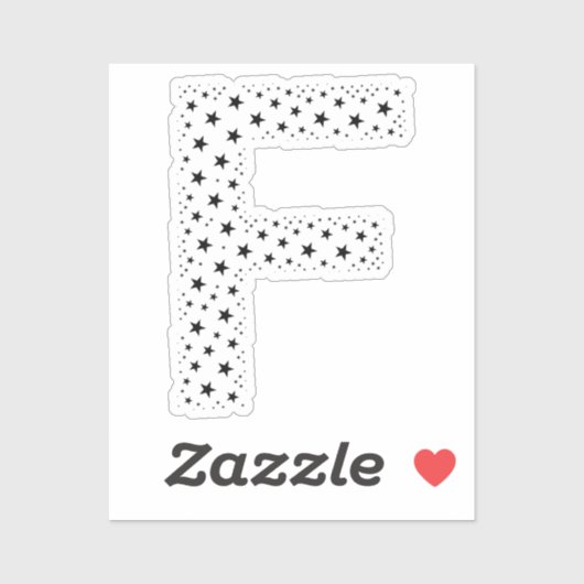 STICKER LETTRES FAITES D'ÉTOILES NOIRES (Feuille)