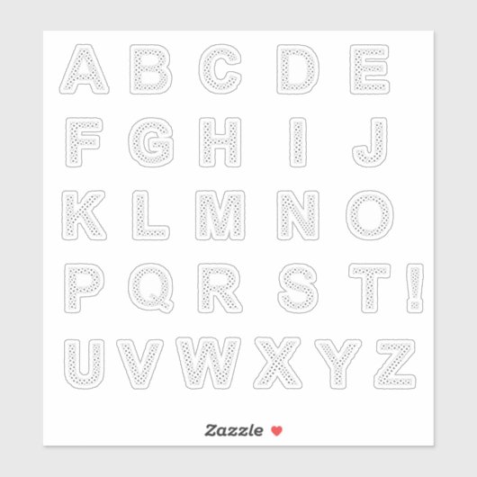 STICKER LETTRES FAITES D'ÉTOILES NOIRES (Feuille)