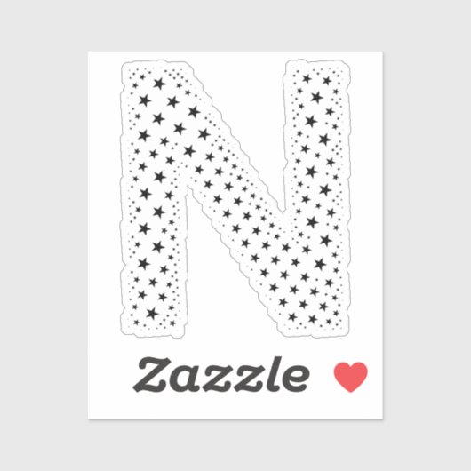 STICKER LETTRES FAITES D'ÉTOILES NOIRES (Feuille)