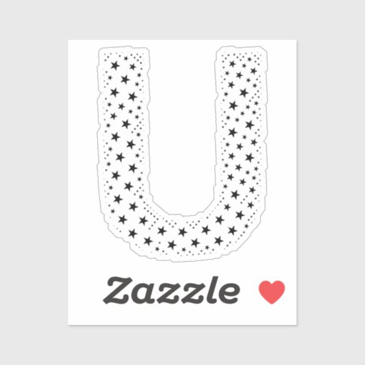 STICKER LETTRES FAITES D'ÉTOILES NOIRES (Feuille)