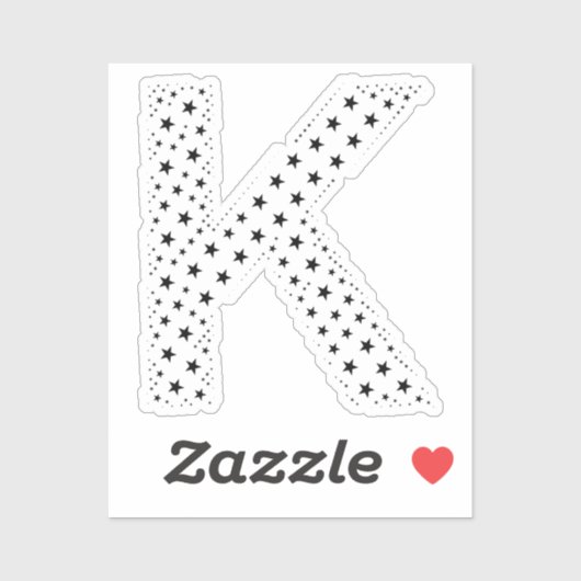 STICKER LETTRES FAITES D'ÉTOILES NOIRES (Feuille)