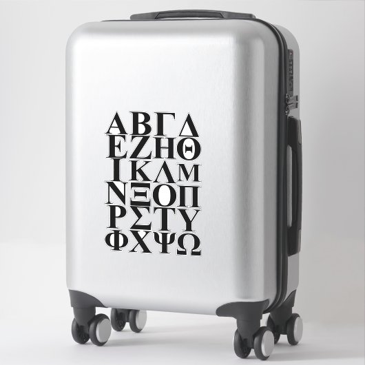 Sticker Lettres grecques (Sur valise)