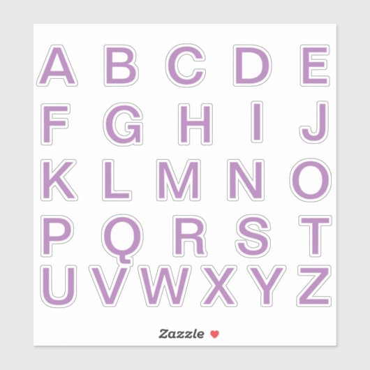 Sticker Lettres Initiales Monogramme Alphabet (Feuille)