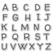 Sticker Lettres Initiales Monogramme Alphabet (Devant)