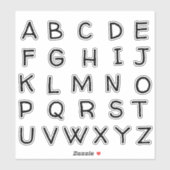 Sticker Lettres Initiales Monogramme Alphabet (Feuille)