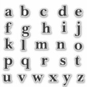 Sticker Lettres Initiales Monogramme Alphabet (Devant)