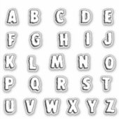 Sticker Lettres Initiales Monogramme Alphabet (Devant)