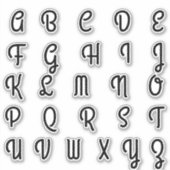 Sticker Lettres Initiales Monogramme Alphabet (Devant)