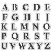 Sticker Lettres Initiales Monogramme Alphabet (Devant)