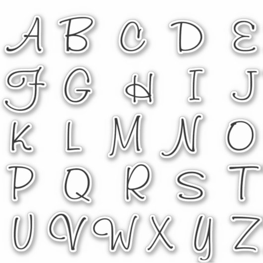 Sticker Lettres Initiales Monogramme Alphabet (Devant)