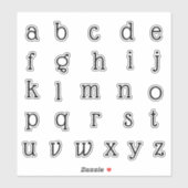 Sticker Lettres Initiales Monogramme Alphabet (Feuille)