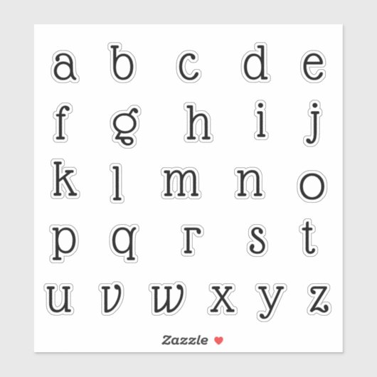 Sticker Lettres Initiales Monogramme Alphabet (Feuille)
