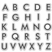 Sticker Lettres Initiales Monogramme Alphabet (Devant)