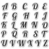 Sticker Lettres Initiales Monogramme Alphabet (Devant)