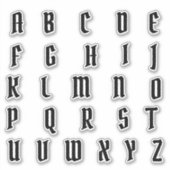 Sticker Lettres Initiales Monogramme Alphabet (Devant)