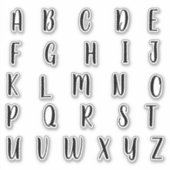 Sticker Lettres Initiales Monogramme Alphabet (Devant)