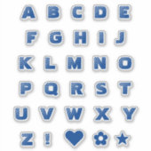 Sticker Lettres majuscules Royal Blue Text Alphabet Heart (Devant)