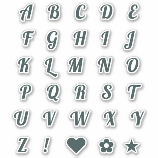 Sticker Lettres Monogrammes initiales de l'alphabet vert d (Devant)