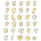 Sticker Lettres Monogrammes initiales de polices d'or amus (Devant)