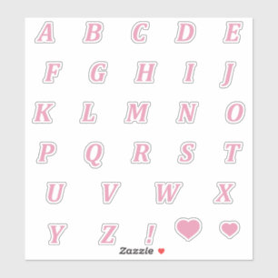 Sticker Lettres rose pâle   Alphabet monogramme en rose b