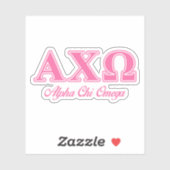 Sticker Lettres roses Alpha Chi Omega (Feuille)