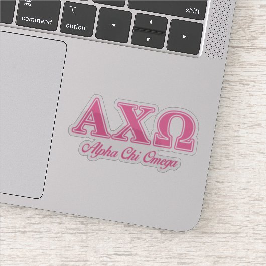 Sticker Lettres roses Alpha Chi Omega (Détail)