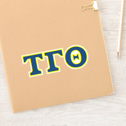Sticker Lettres Tau Gamma Theta Vinyl - Couleur Décorée (Carnet)